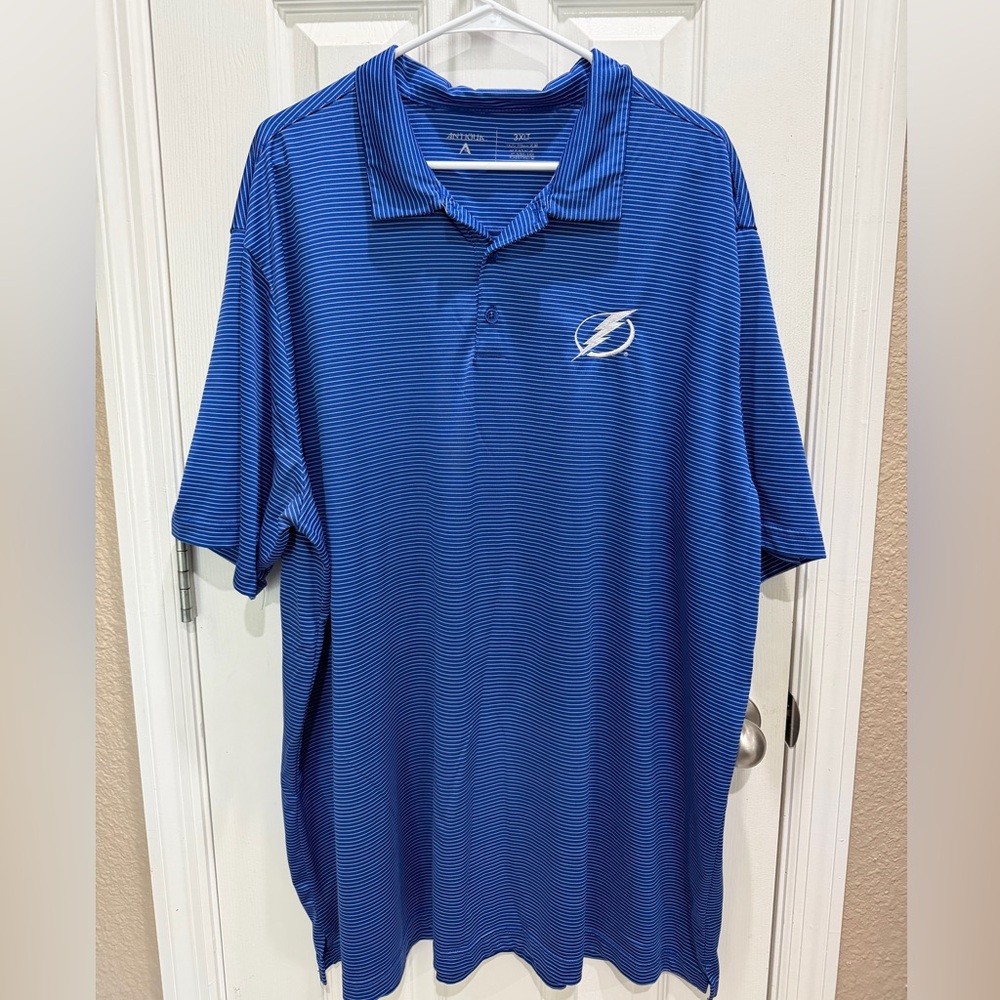 Men's Blue Striped Polo Shirt